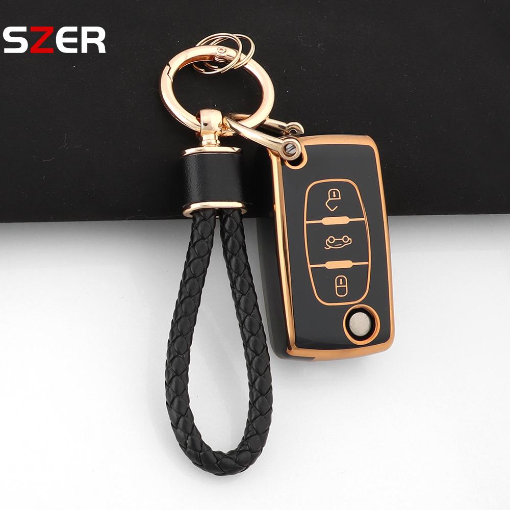 For Citroen C2 C3 C4 C5 C6 Xsara Berlingo For Peugeot 207 307 308 407 607 807 Fashion Tpu Car Key Case Cover Keychain Fob Shell