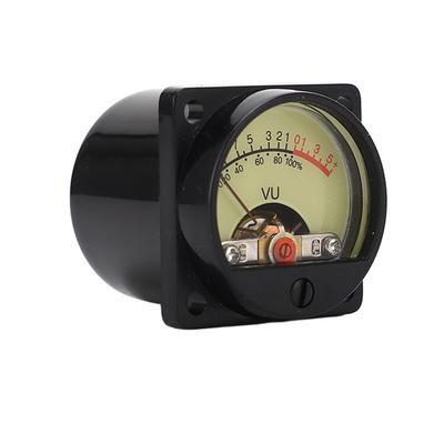 VU Metre Yüksek Hassasiyet Sarı İbreli Kadran Beyaz LED Arkadan Aydınlatmalı Amplifikatör Paneli VU Metre Başlığı