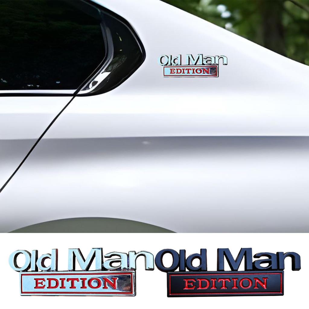 Oldman Edition 3D Emblem | Old Man Edition Car Sticker | Funny 3D Metal