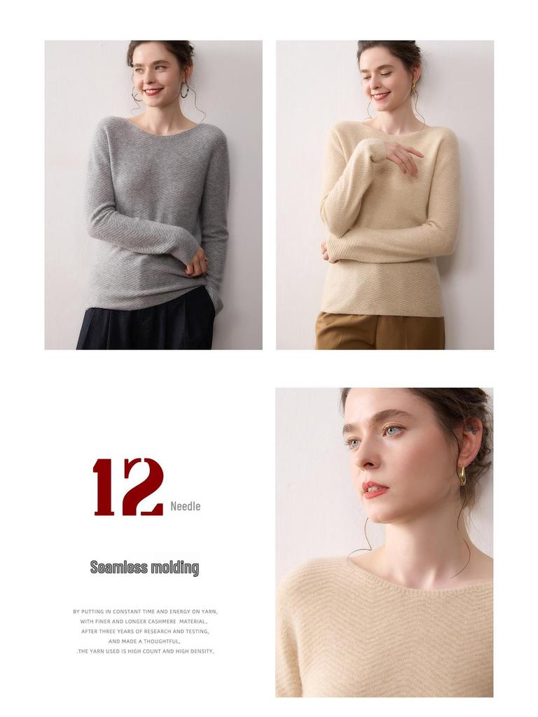 Women's 100% Pure Cashmere Sweater - New Arrival Warm Knit Base Shirt