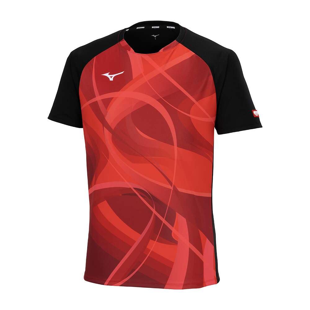 Mizuno Table Tennis All Japan Design Game Short Red Wear, Shirt, Sleeve, Unisex, 82JAB501,