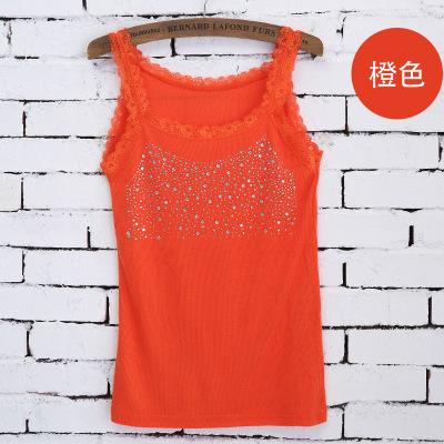 Koreanische Version von heißem Diamant-Westen Damen vielseitig Sommer Spitze Spitze gefädelt Baumwolle Gypsy Strass schmaler Primer I-förmiger Träger
