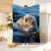 Marine Animal Sea Otters Throw Soft Warm Throw Blanket For Bedroom Living Room Bed Travel Camping Picnic Gift
