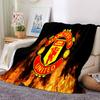 Coperta in Flanella con Stemma di Manchester, Morbido Poliestere, Design Moderno, Per Tutte le Stagioni per Campeggio, Viaggi, Regali per le Feste o Compleanni