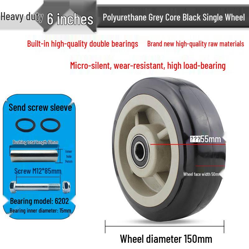 Nylon Swivel Caster Wheels: 2-6 inch Heavy-Duty Rubber & Flat Plate Options