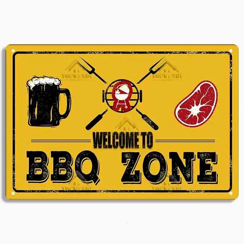 Hisun Tin Sign Retro DADS BBQ Metal Tin Signs Decorative Plaque Wall Decor for Barbecue Bar Pub Kitchen Party Zone Vintage Metal Plate