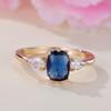 Wish European and American Six-claw Inlaid Sapphire Ring Simple Light Luxury Ring