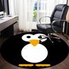 1pc Penguin Office Round Area Rug, Indoor Mat Suitable For Office, Under Office Chairs Bedroom Living Room Home Decor, Room Deco