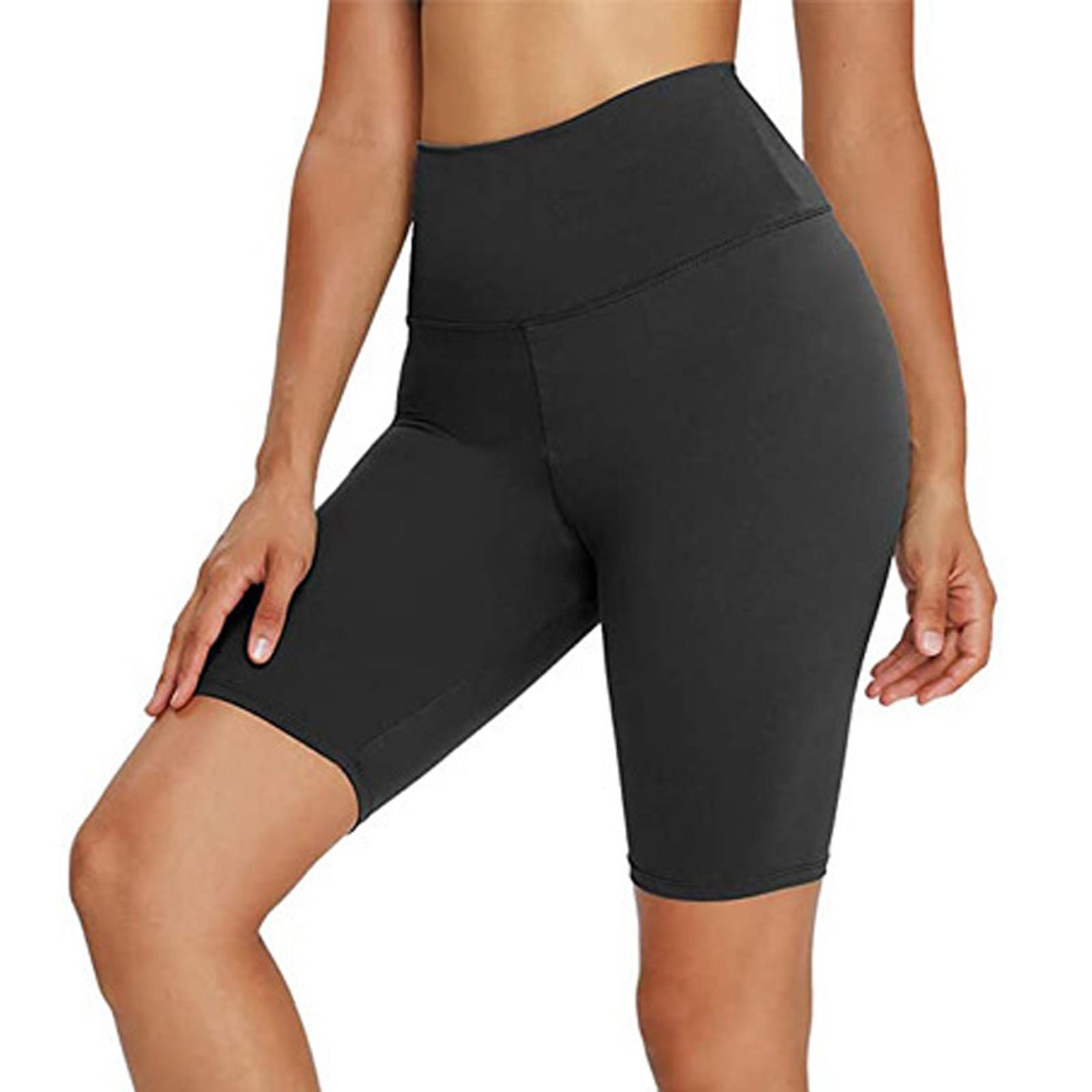 

Женские однотонные повседневные шорты с высокой талией, свободные, для похудения, для фитнеса и йоги M чёрный