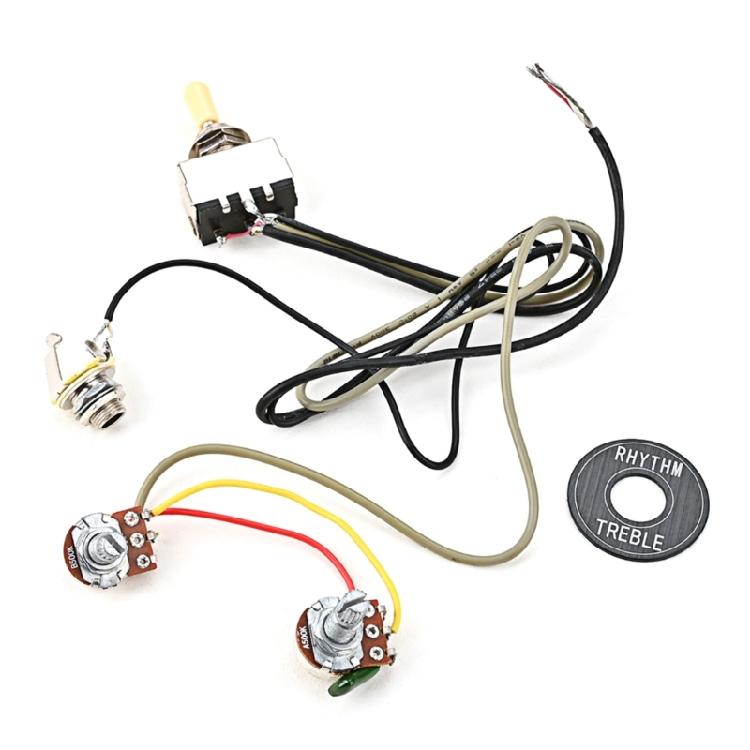 Guitar Wiring Harness 3 Way A500K 1V 1T and Jack Prewired Guitar Wiring Hareness