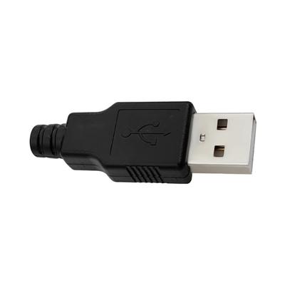 USB Connector Black Type A USB Plug Type A With Case 4 Pin Plug Socket DIY Connector Plastic Male USB Socket