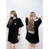 Large version medium and long T-shirt women's butt cover large size 100kg T-shirt skirt short sleeve tall extended European summer