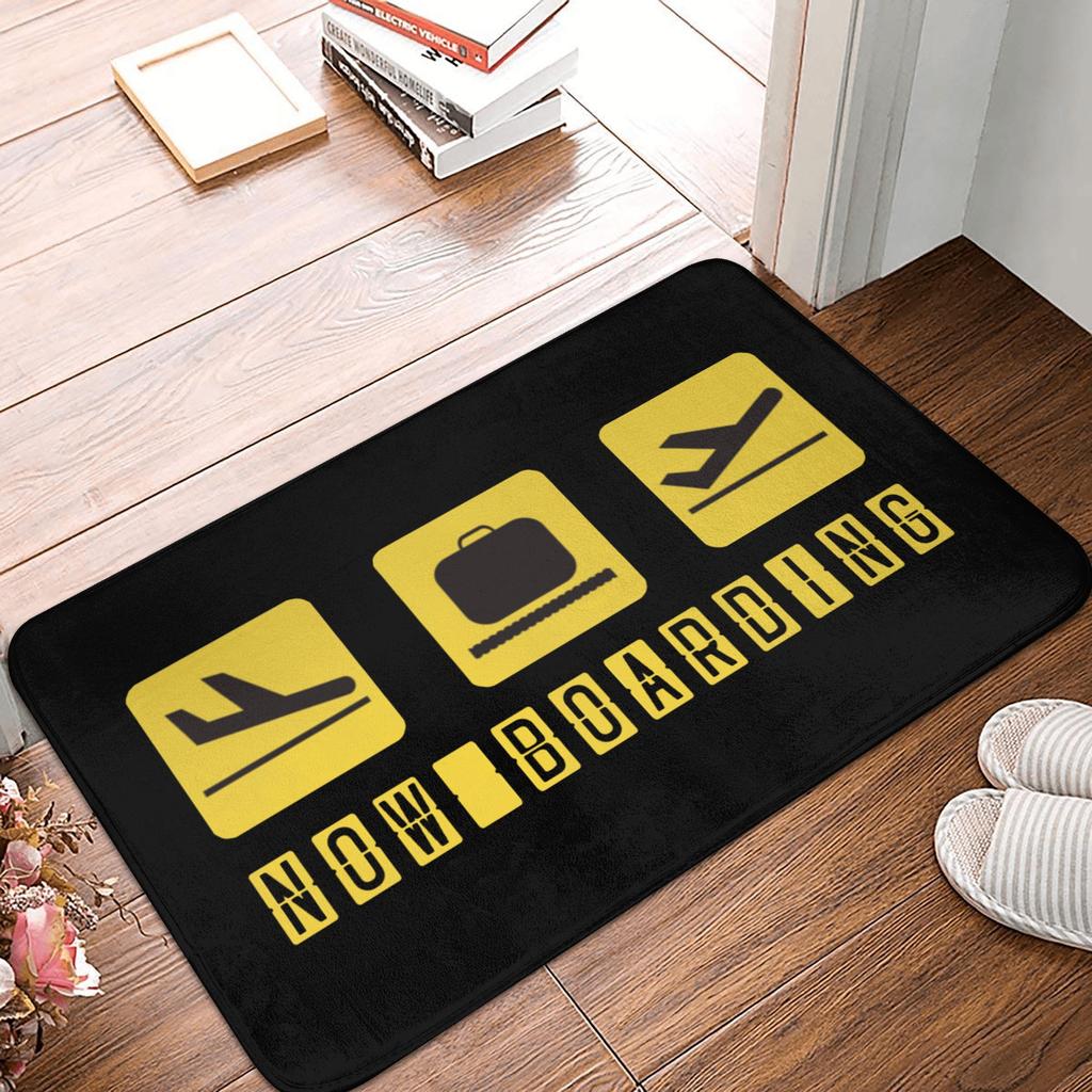 Aviation Departures Arrivals Doormat Anti-Slip Bath Kitchen Mat Bedroom Balcony Floor Door Entrance Carpet Rug