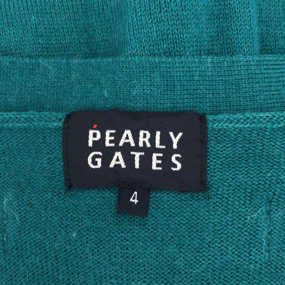 Pearly Gates Golf Long Sleeve Knit Cardigan 4 Gray X Green Sweater Men's Used