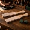 2pcs Beech Wood Leather Strop Dual Sided Honing Stropping Sharpener  For Knife Sharpening