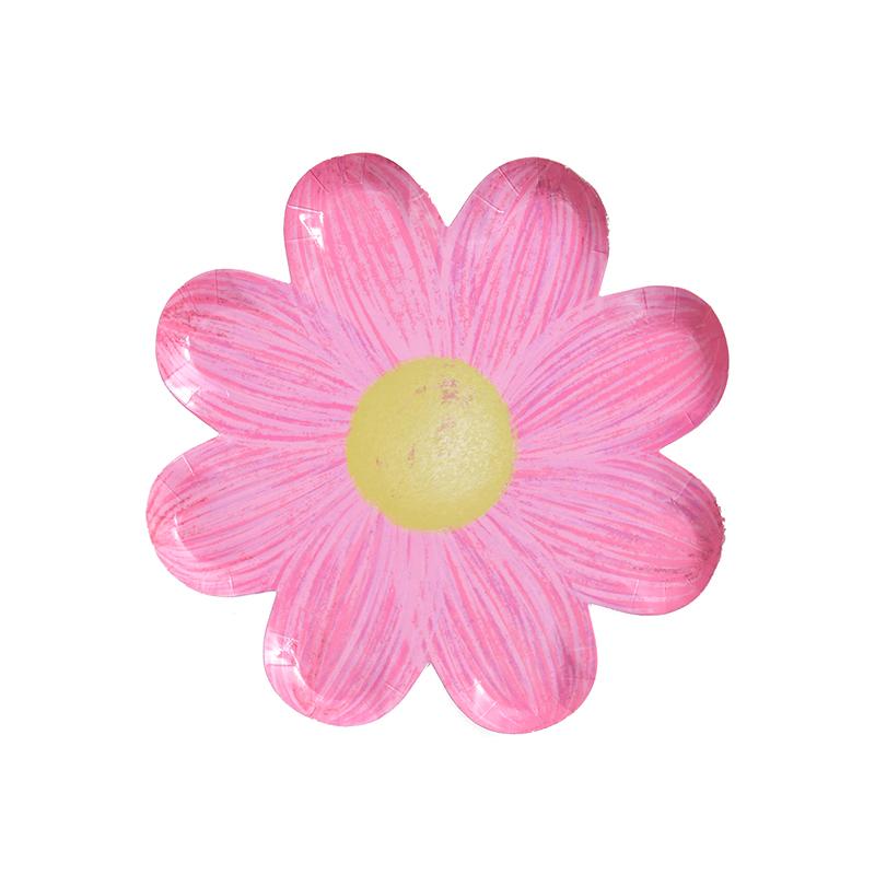 Disposable Daisy Paper Plate Flower Meal Plate Picnic Cake Plates Birthday Theme Party Decoration