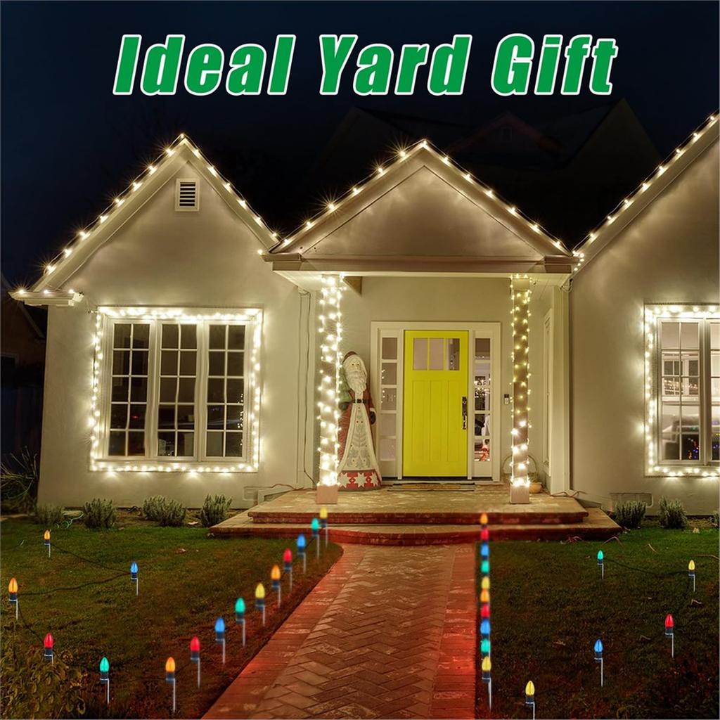 60Pcs 12 Inch Christmas Light Stakes Metal Light Stakes for Christmas Lights Yard Lawn Light Stakes for Christmas Lights