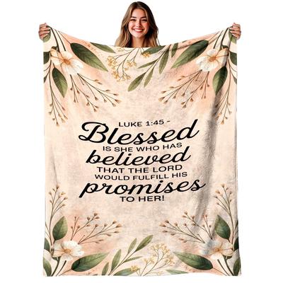 Bible Verse Blanket - Soft Flannel Inspirational Faith Throw