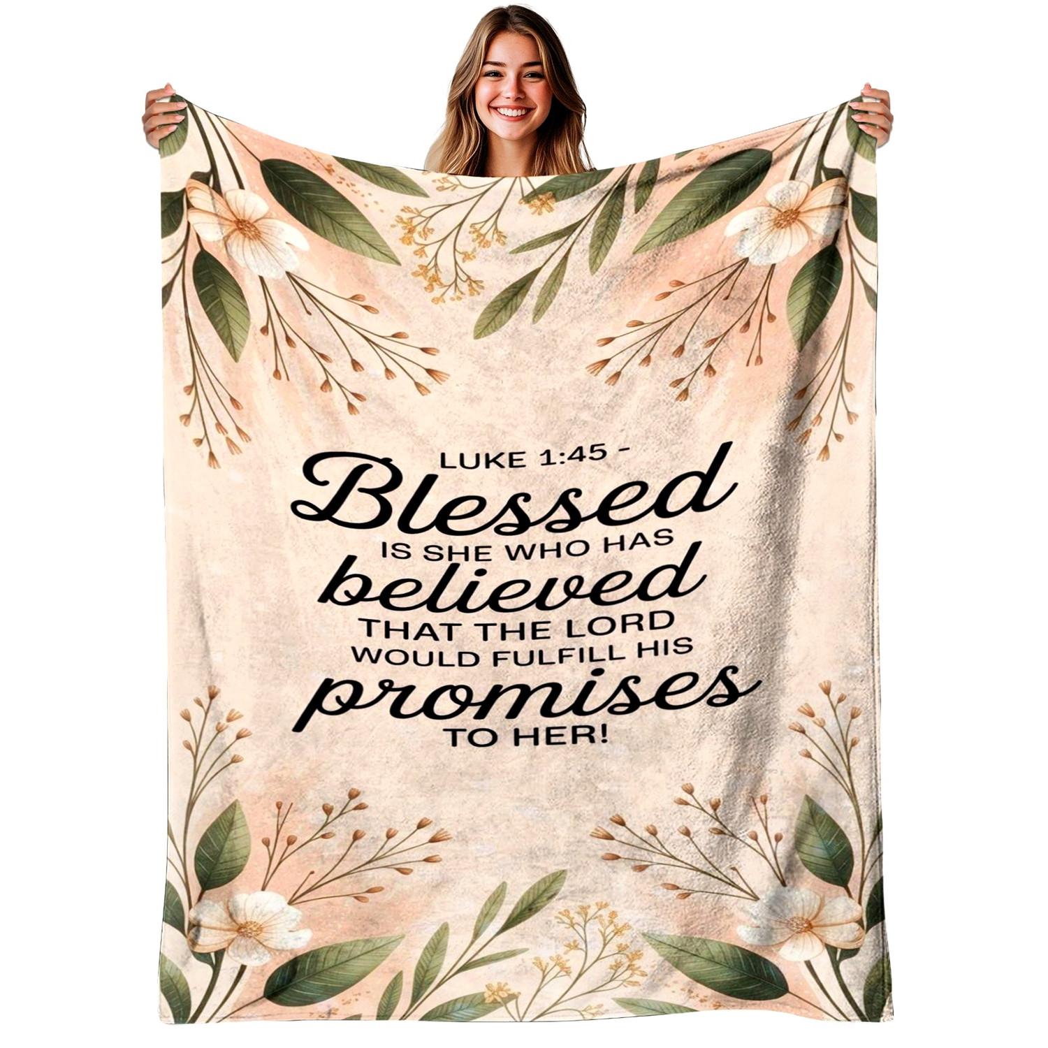 Bible Verse Blanket - Soft Flannel Inspirational Faith Throw 70x100cm