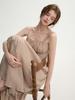 Sinseuden Karokaro-Träger-Maxikleid Beige