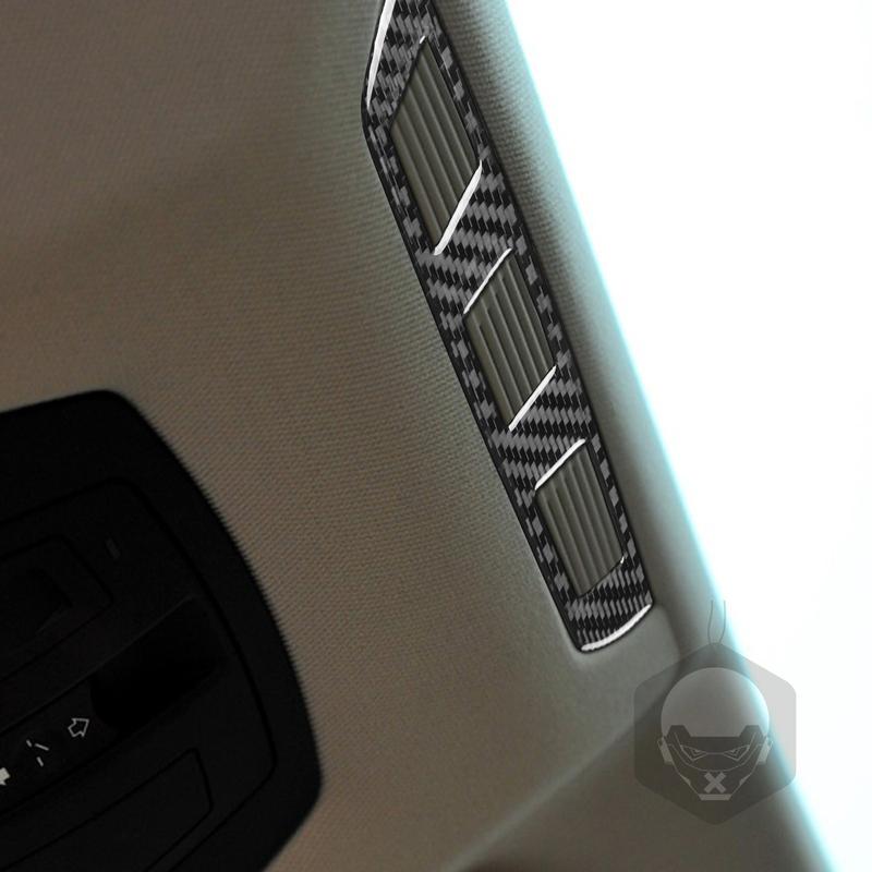 Carbon Fiber Car Accessories Front Roof Air Vent Interior Trim Cover Soft Sticker For BMW 7 Series F01 730li 740li 750li 2009-14