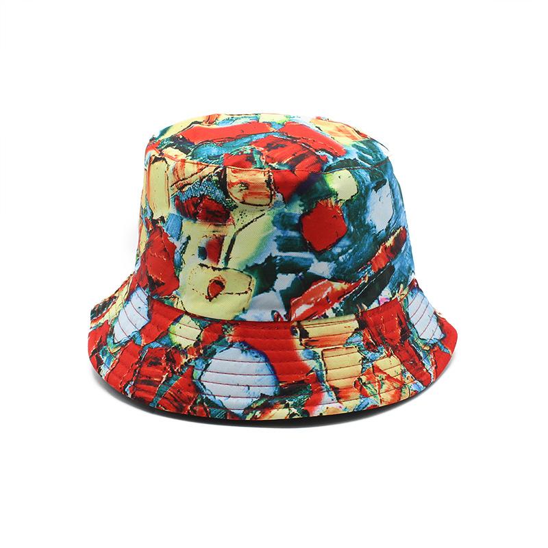 Панама с принтом, Женская уличная шляпа от солнца, Двусторонняя шляпа, Модная M（56-58cm）
