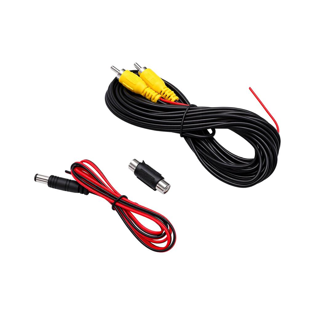 Backup Camera Video Cable with Video Female to Female Coupler Power Cable for Car Rearview Camera AV Extension Cable