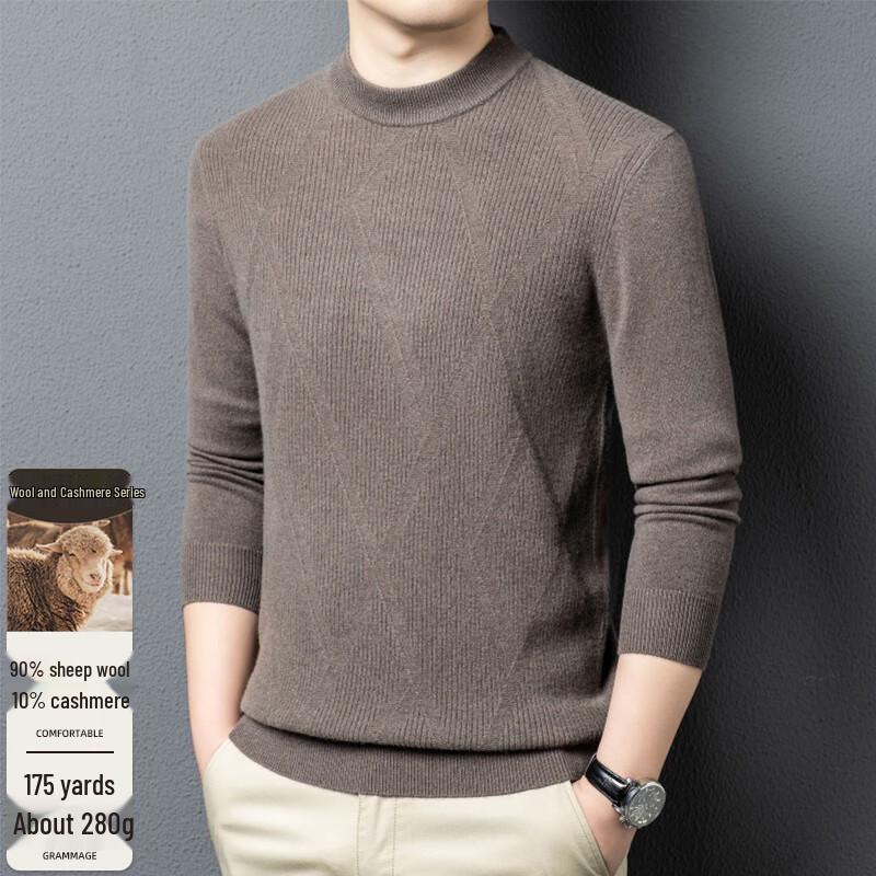 

Men s Wool Cashmere Blend Mock Neck Sweater 2XL