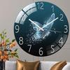 Modern European Silent Quartz Wall Clock - 30cm Glass Design for Living Room or Bedroom