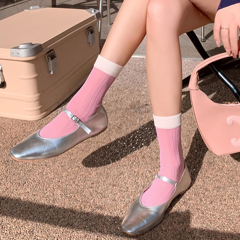Women Socks Spring Summer Ultra Thin Stockings Japanese Style Bamboo Fiber Transparent High Long Tube Mesh Socks Fashion Female