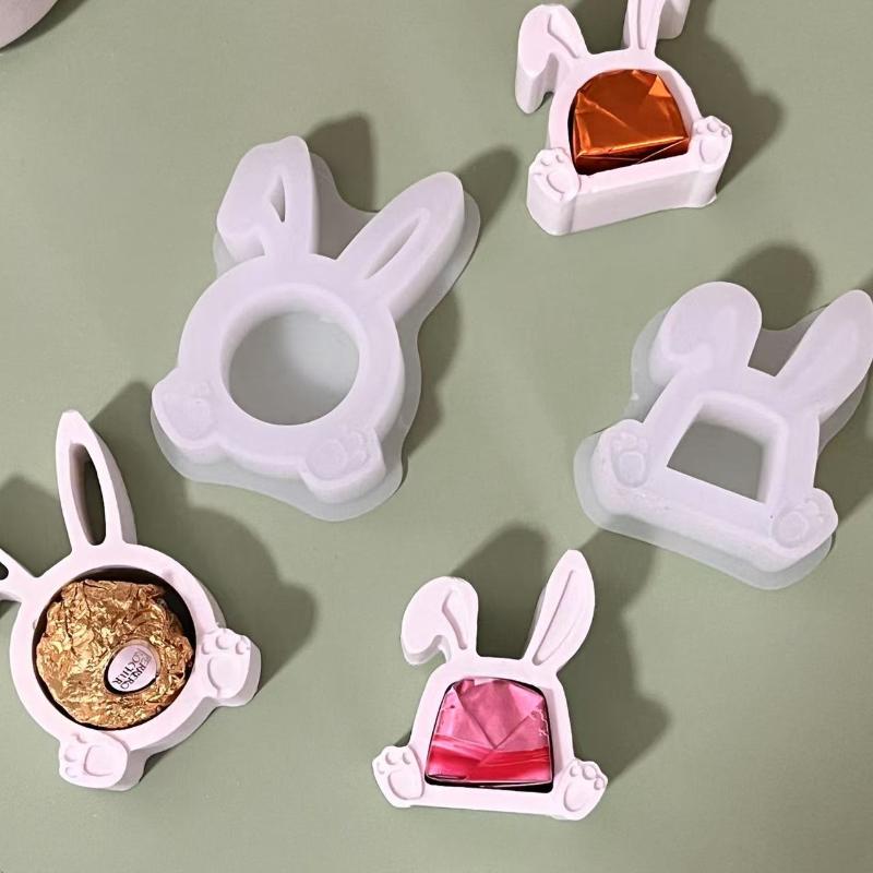 Sweet Little Easter Bunny Silicone Mold for DIY Candy Making, Candle Crafting & Gypsum Moulding, Home Adornments
