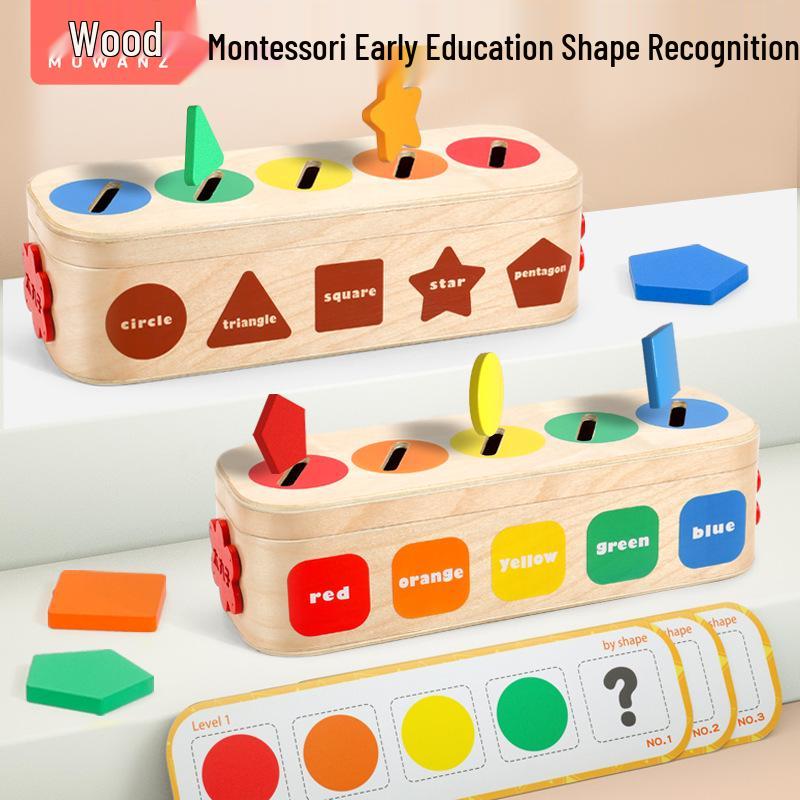 

Montessori Geometric Shape & Color Sorting Wooden Toy for Kids Ages 2-6
