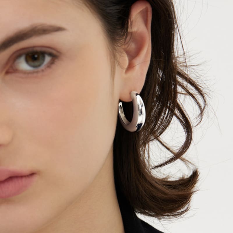 Hyeres-lor Champagne Full Moon (W) Big Sicle Earrings HL2E53216WBXXX