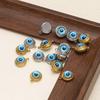 10 Stück Edelstahl 10mm Blaue Augen Abstandshalter Anhänger für DIY Boho Schmuckherstellung Halsketten Zubehör Armband Ohrringe Verbinder