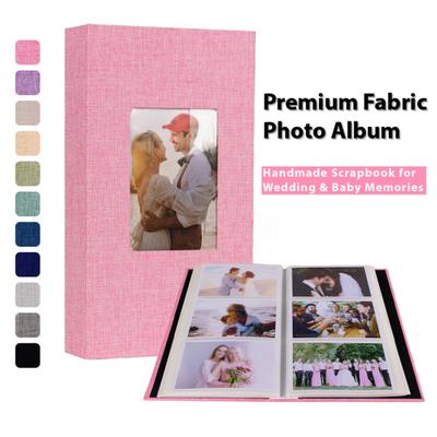 Photo Album 4x6 with 300 Pockets Linen Cover Picture Scrapbook with Front Window Slip-in