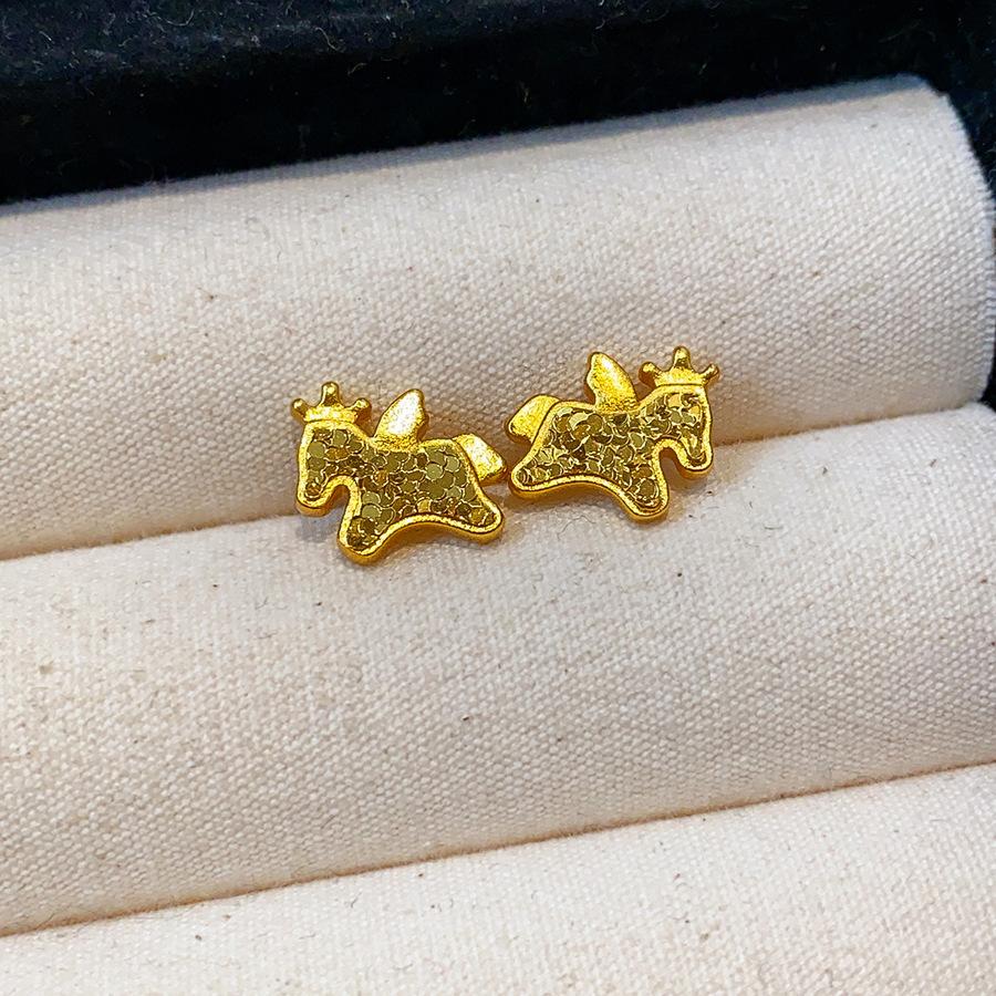 French simple zircon natal year pony pendant necklace accessories women's sweater chain necklace