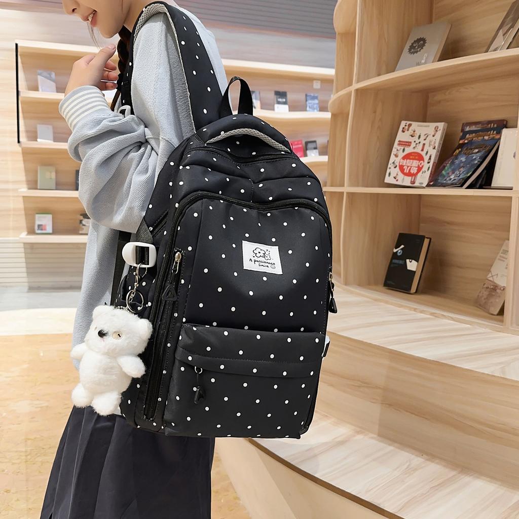 College Wave Point Backpack Junior Senior High School Lightweight Schoolbag Large Capacity Backpack