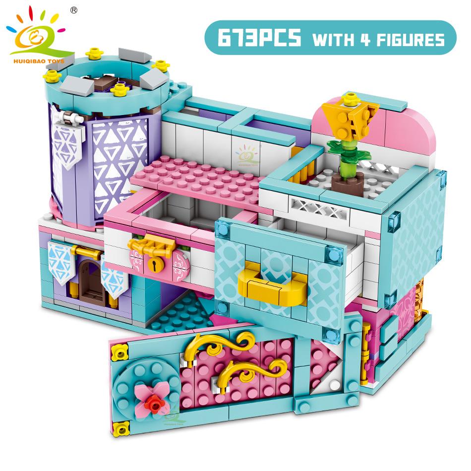 673PCS 4IN1 Castle Model Storage Box Building Blocks Sets Kids MOC City Construction Toys for Children Bricks Friend