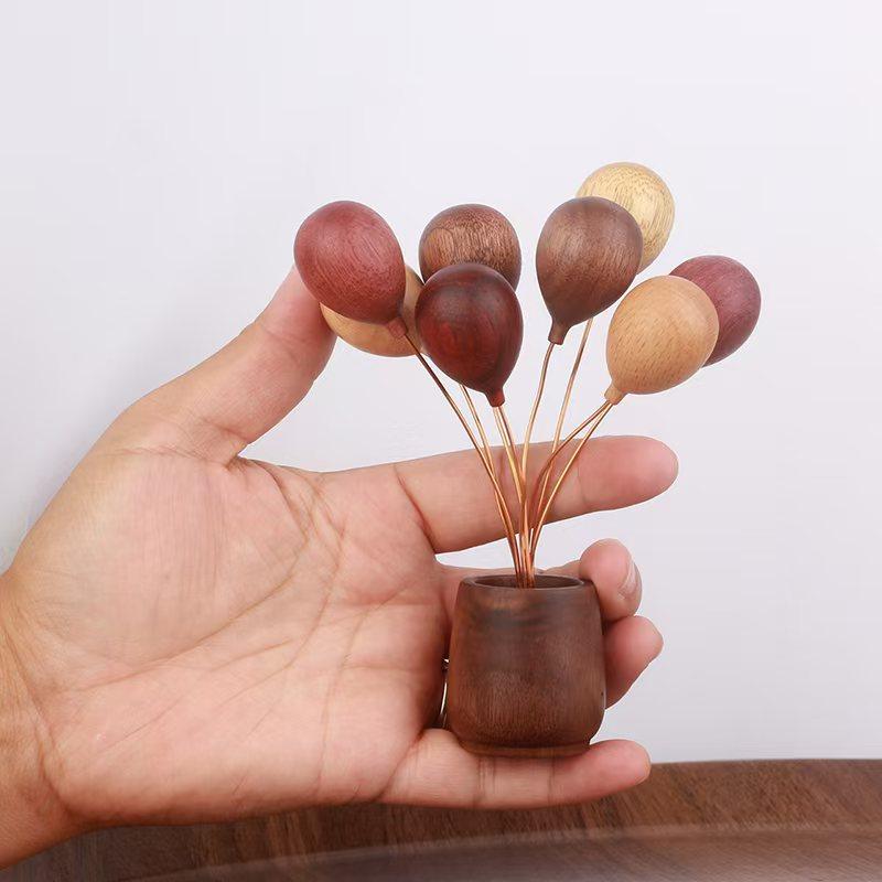 HeMu Log Balloon Small Ornaments Car Ornaments Handmade Creative Home Move New Year Gift Prop Decoration