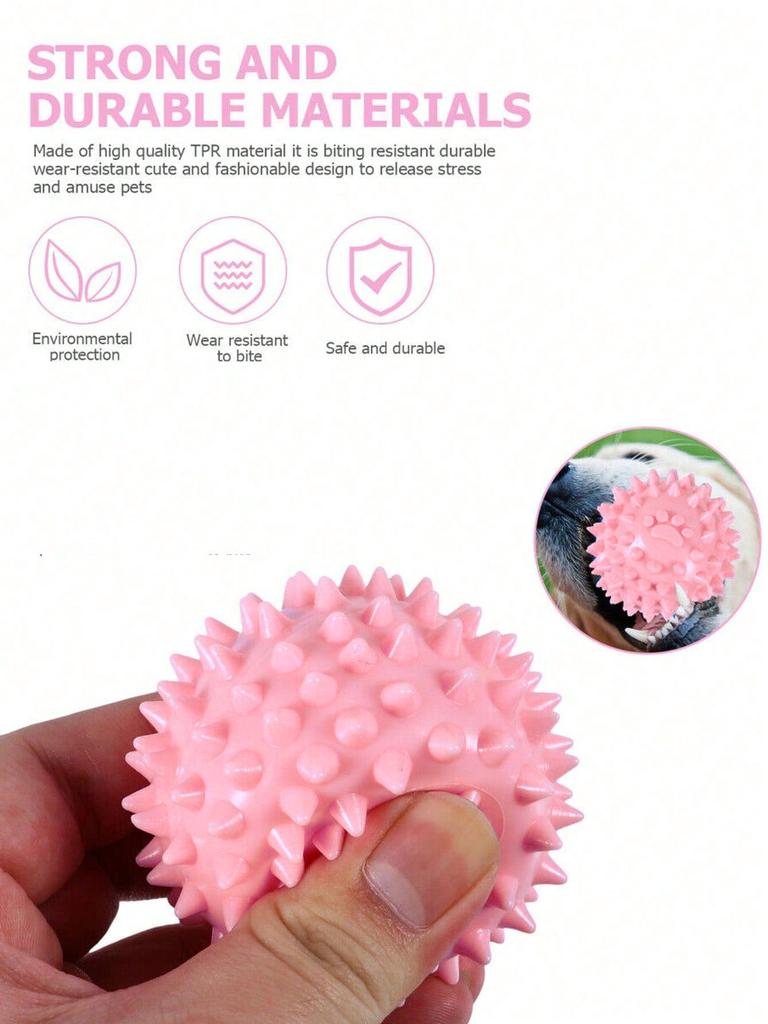 Dog Chewing Toy Interactive Rubber Ball for Small Large Dog Cat Pet Tooth Cleaning Indestructible Footprint Ball Pet Accessories
