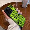 Shockproof Cute Doodle Green Color Pattern Silicone Case For iPhone 11 12 13 14 15 Pro Max Mini 8 7 Plus X XS XR Cartoon Cover