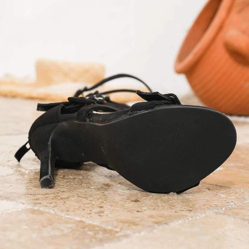 Pesstwei Neues Design Schmaler Riemen Schnalle Damensandalen Sexy Dünne Hohe Absätze Offene Zehen Reißverschluss Stripper Ballschuhe
