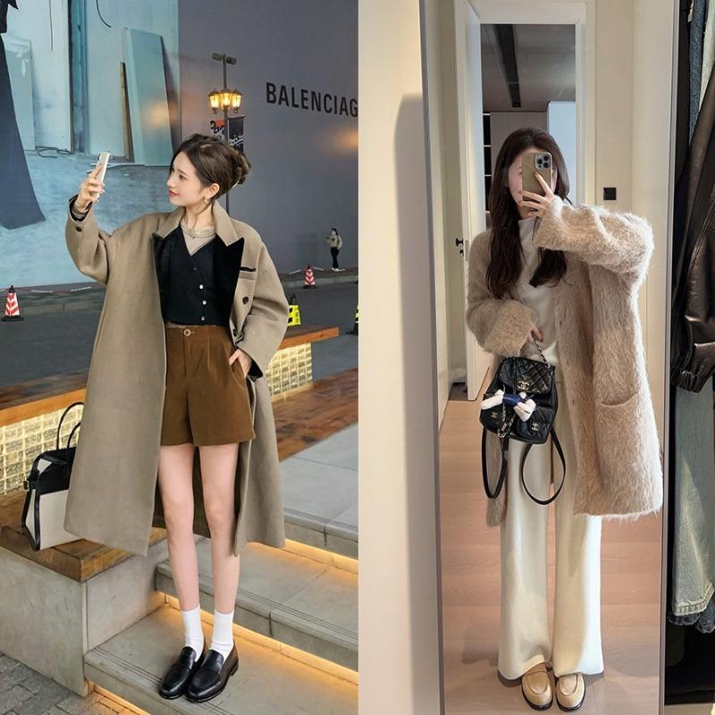 Pantofi mici din piele retro cu toc gros din piele de oaie pentru femei cu piele leneșă pe un picior cu talpă groasă