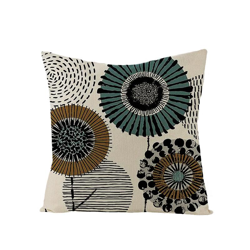 

Geometric Pattern Printed Pillow Cover, Home Decoration Cushion Cover One Size синий