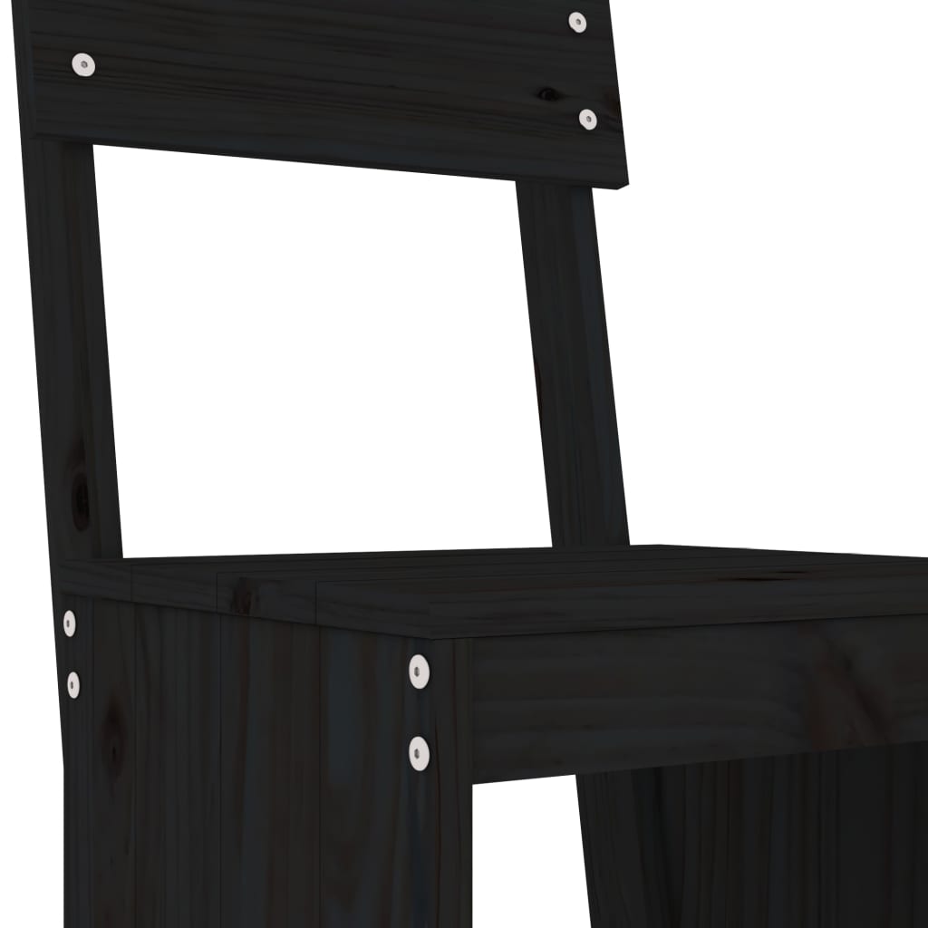 Vidaxl Bar Stools, 2 Pcs, Black, 40X48.5X115.5 Cm, Pine Wood