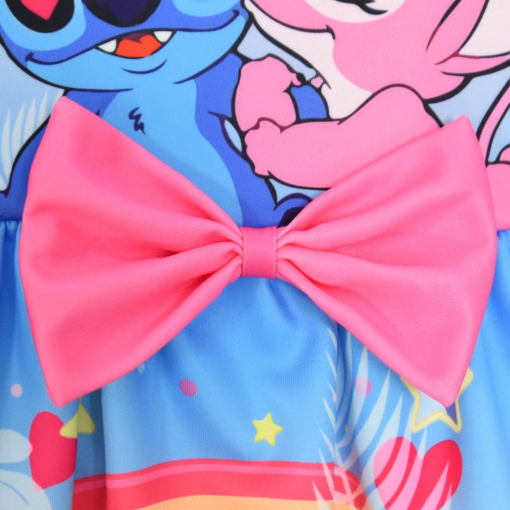 Lilo & Stitch Girls' Bowknot Party Dress - Digital Print 9265, In Stock