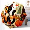 1pc Autumn Cat Automatic Folding Umbrella Portable Collapsible Umbrella for All Seasons, 8-Rib Durable Construction, Perfect Gift 030