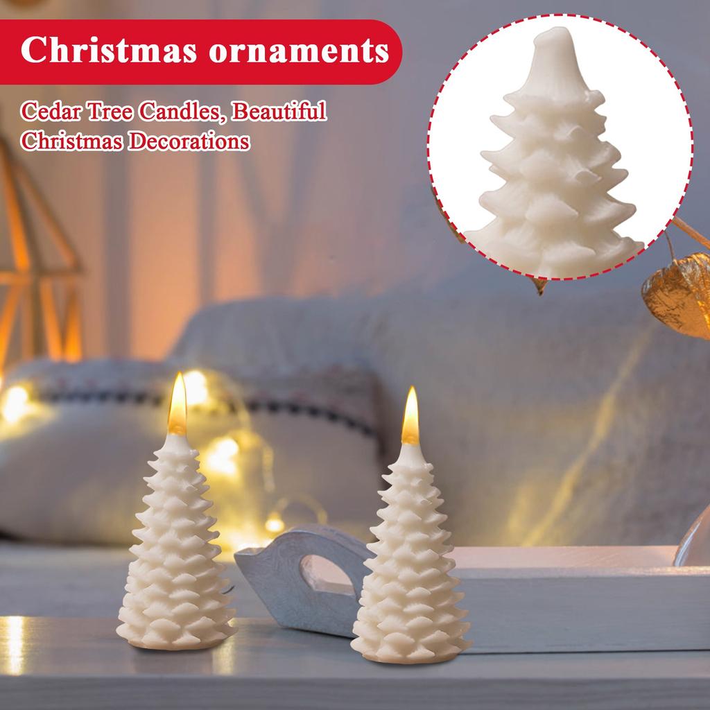Christmas Tree Candles,Cedar Tree Candles, Beautiful Christmas Decorations, Christmas Eve Candles, Handmade Christmas Gift Candles