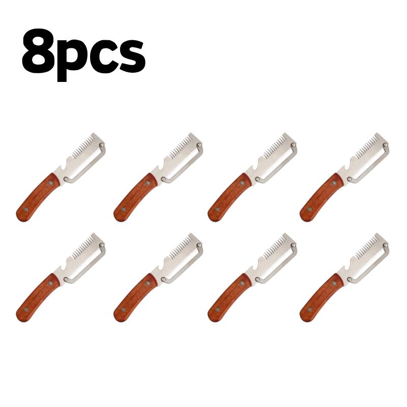 Stainless Steel Vegetable Peeler with Wooden Handle 3-in-1 Fruit Potato Peeler with Bottle Opener Kitchen Peeling Cooking Tools7
