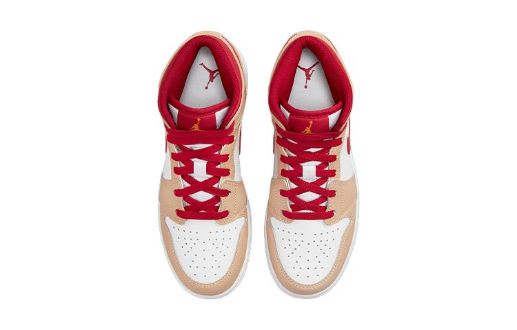 Jordan 1 Mid Light Curry Cardinal GS 554725-201